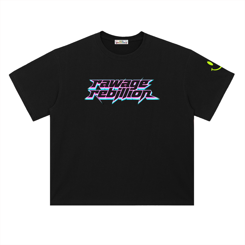 RAWAGE REBILLLION TEE Heavyweight Drop Shoulder Cotton T-Shirt