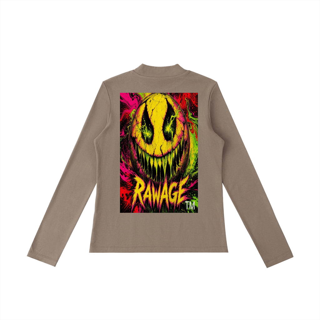 RAWAGE APPARAL Essential Mock Neck Long Sleeve T-Shirt