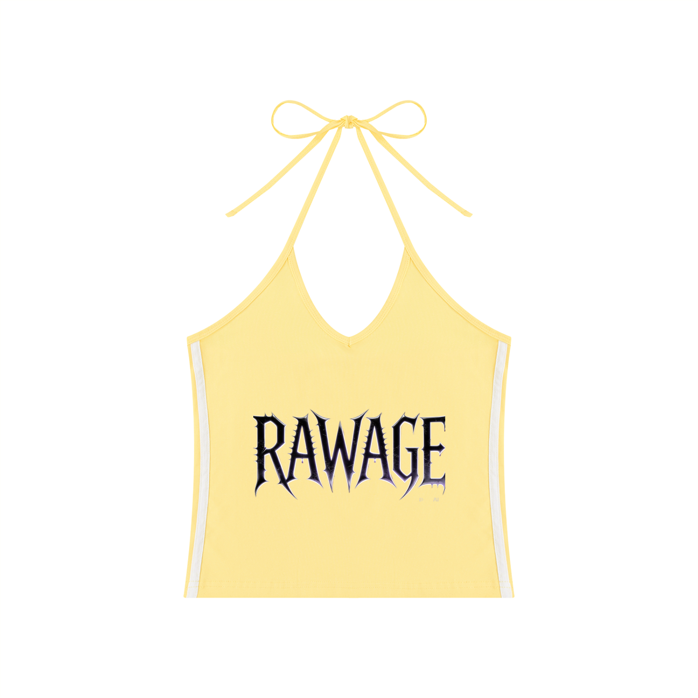 Women's Color Block Halter Crop Tank Top
