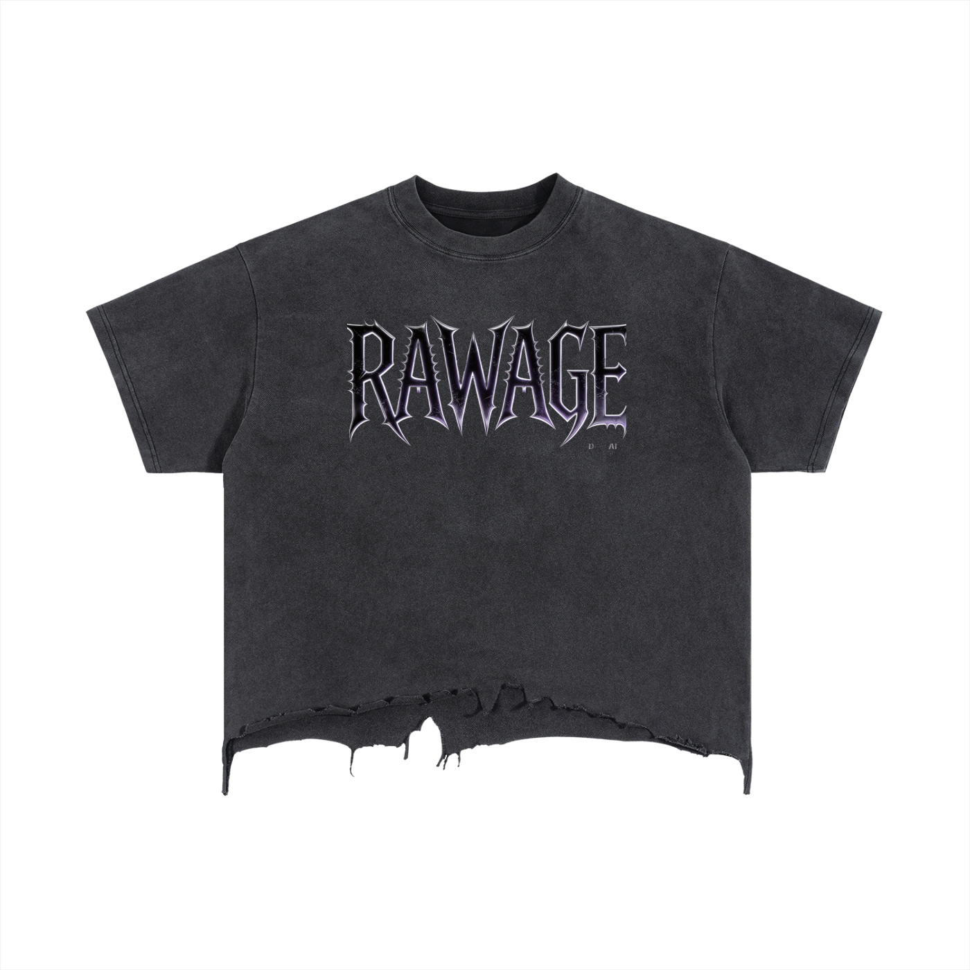 Vintage Wash Boxy Distressed Hem T-Shirt