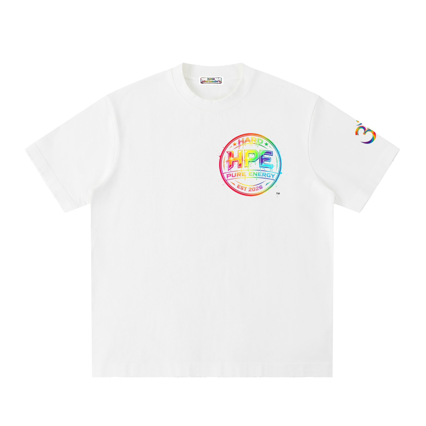 Hard pure energy limited edition 90s Heavyweight Vintage Washed Frayed T-Shirt