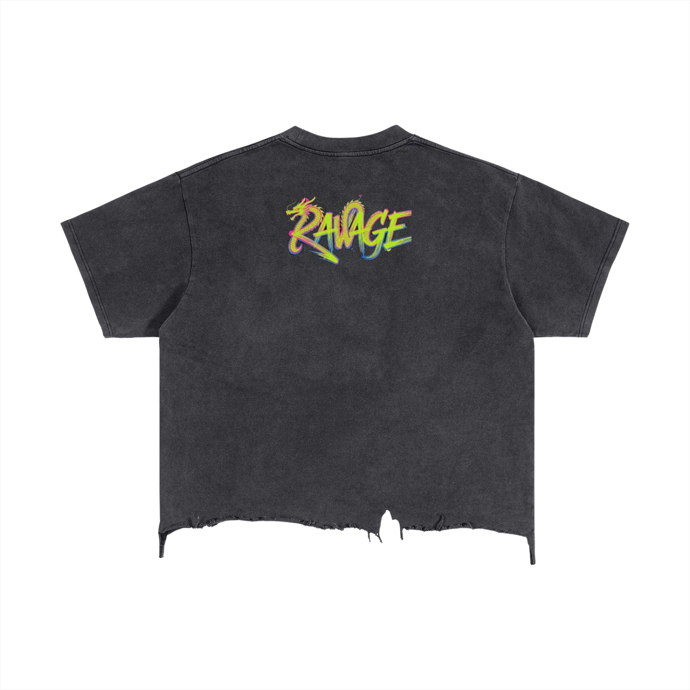 Vintage Wash Boxy Distressed Hem T-Shirt