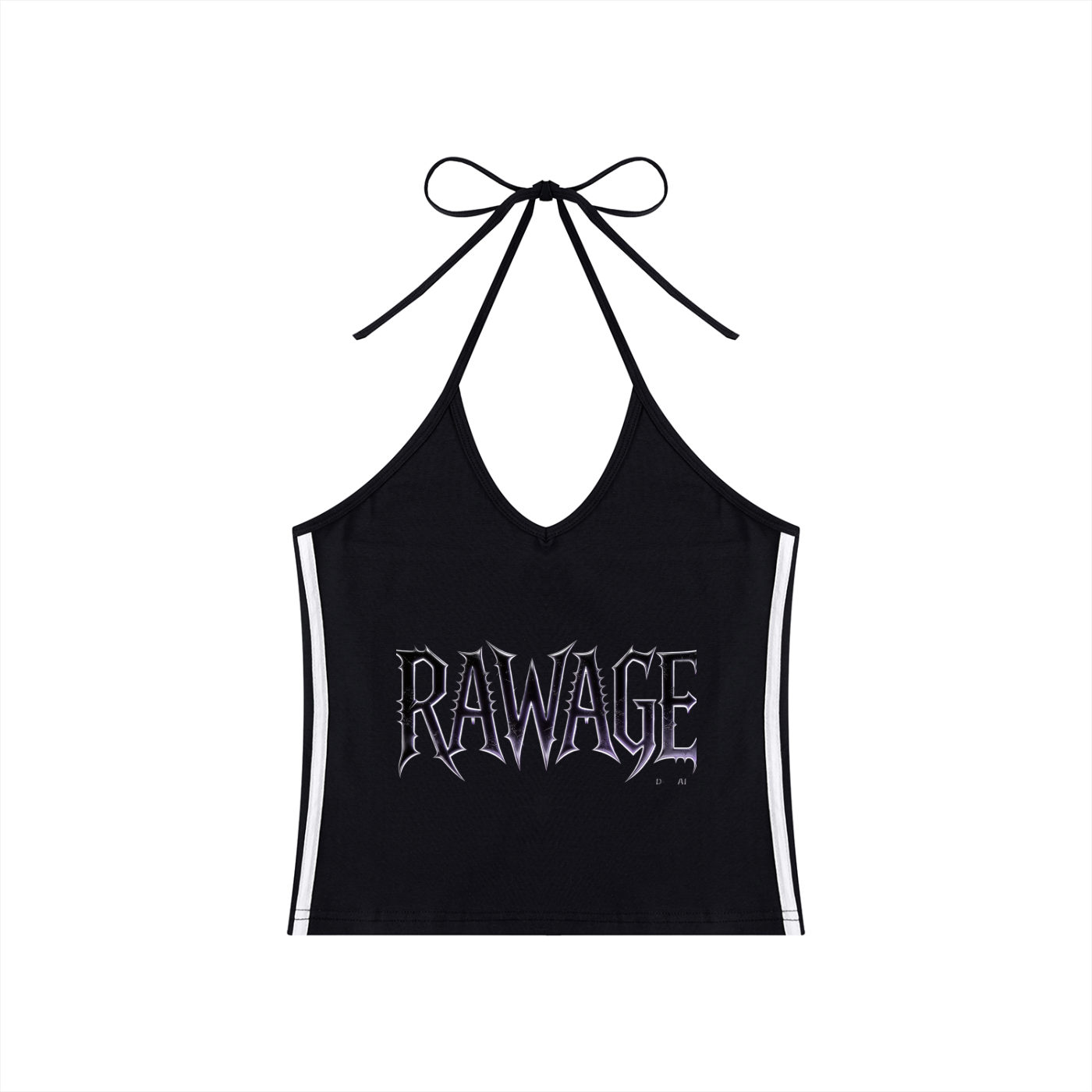 Women's Color Block Halter Crop Tank Top