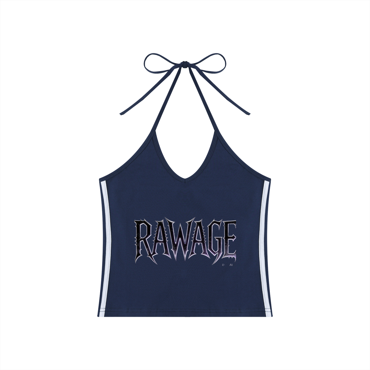 Women's Color Block Halter Crop Tank Top