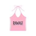 Women's Color Block Halter Crop Tank Top