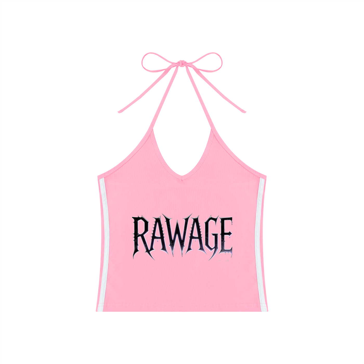 Women's Color Block Halter Crop Tank Top
