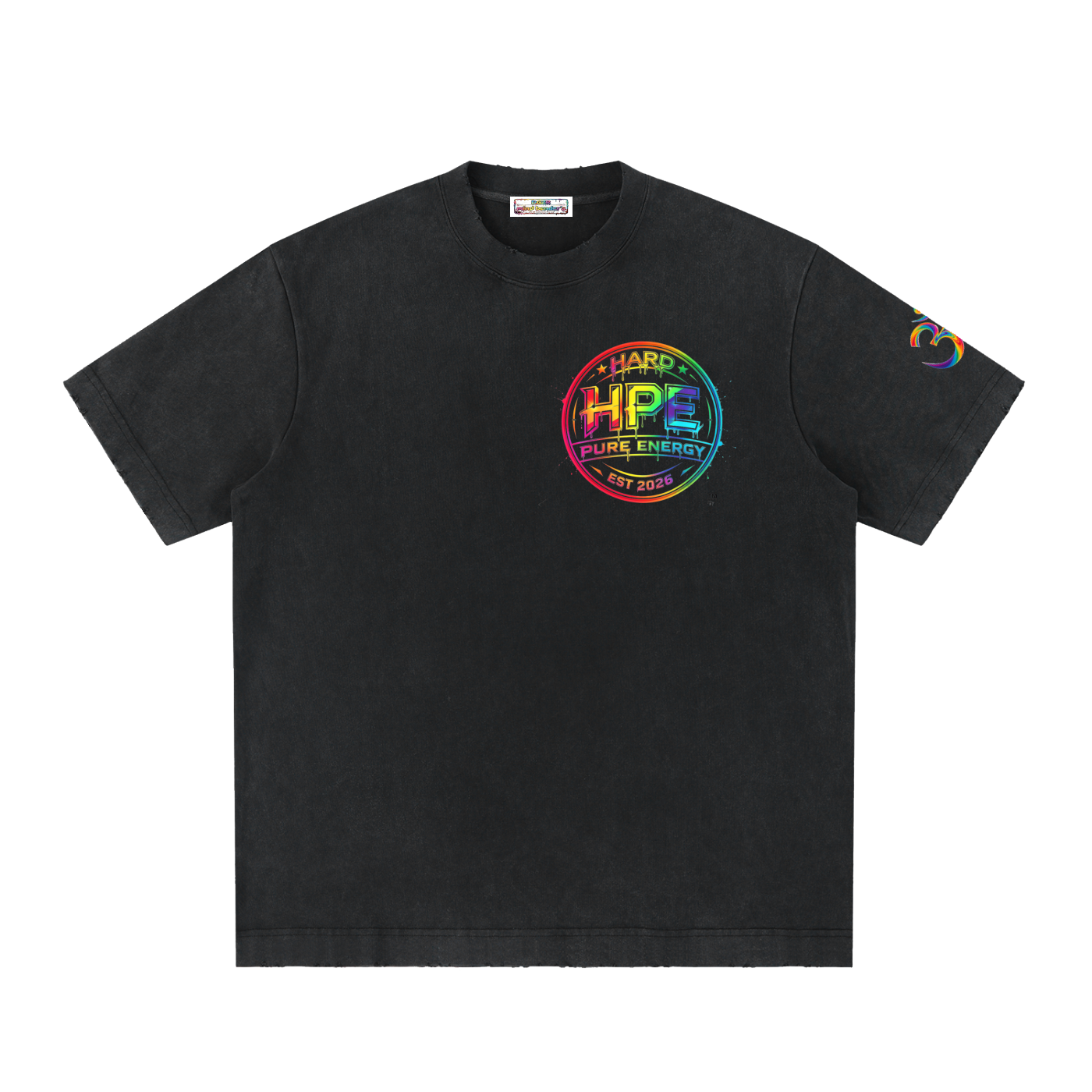 Hard pure energy limited edition 90s Heavyweight Vintage Washed Frayed T-Shirt