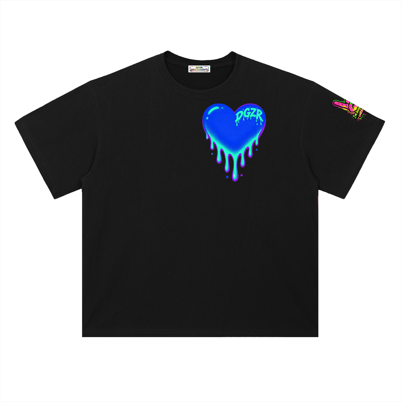Blue hearted Heavyweight Drop Shoulder Cotton T-Shirt