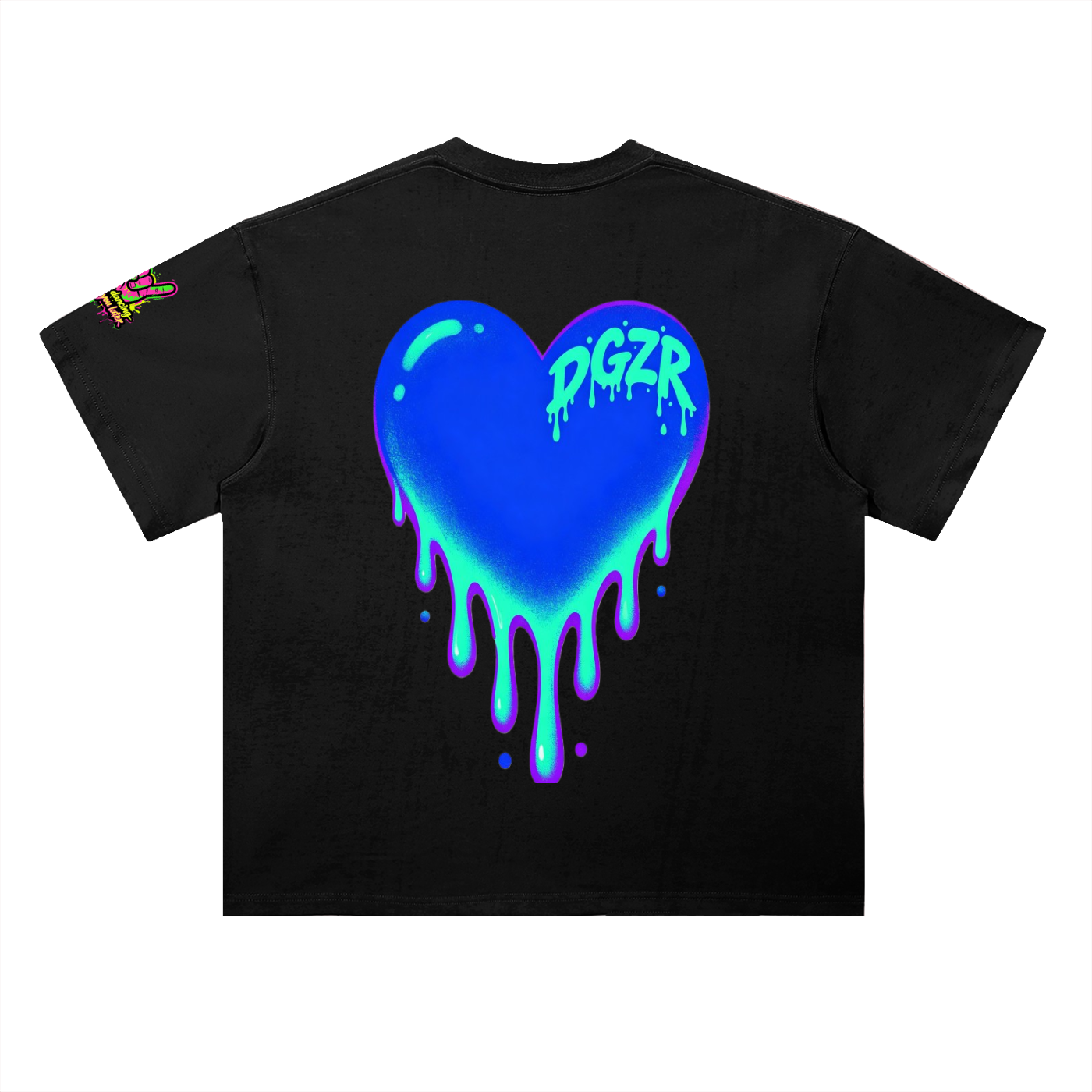 Blue hearted Heavyweight Drop Shoulder Cotton T-Shirt