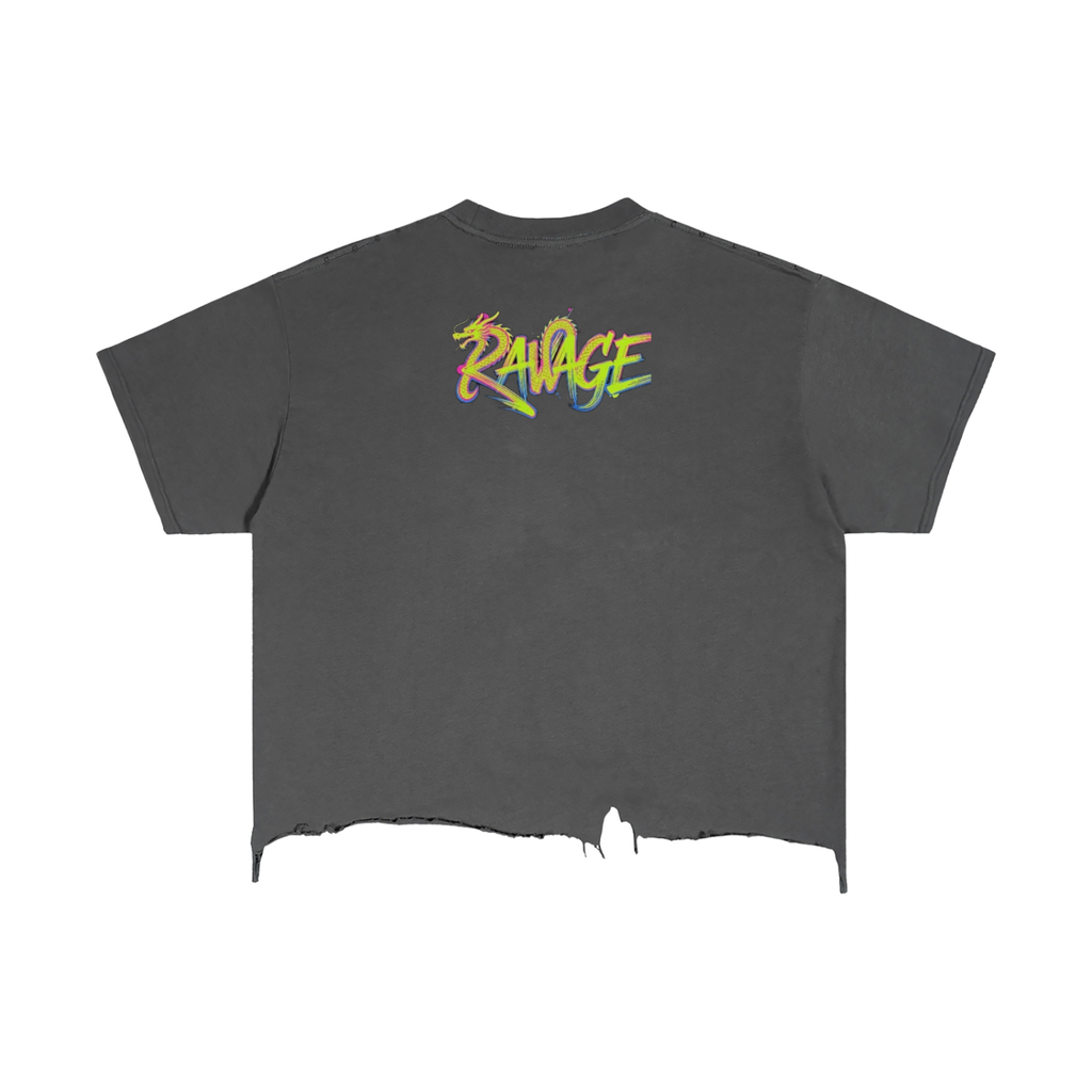 Vintage Wash Boxy Distressed Hem T-Shirt